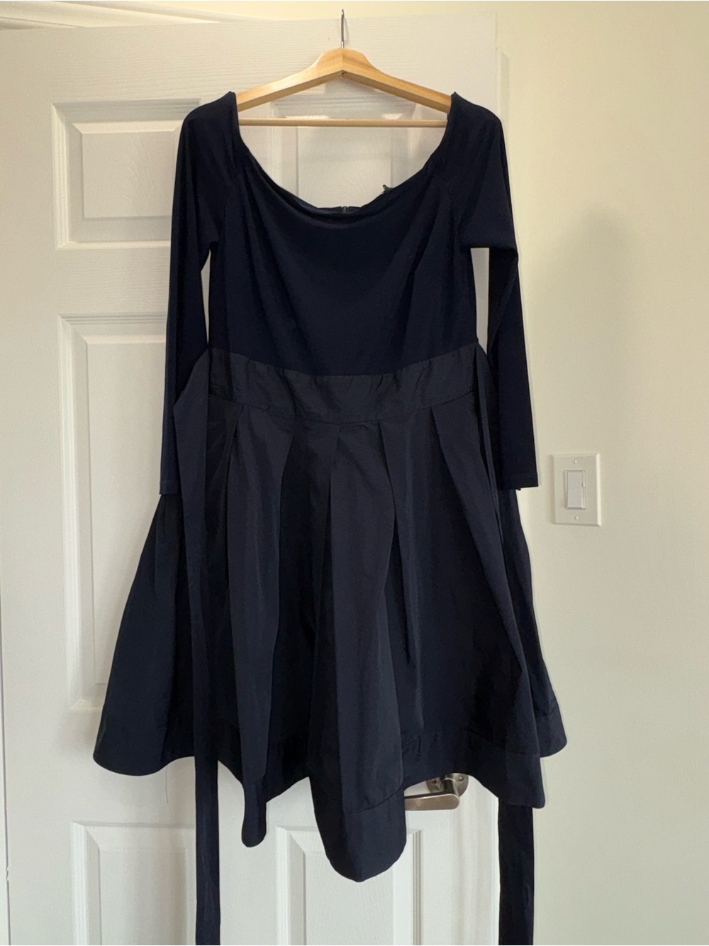Ralph Lauren Women's Navy Long Sleeve Fit-and-Flare Dress
